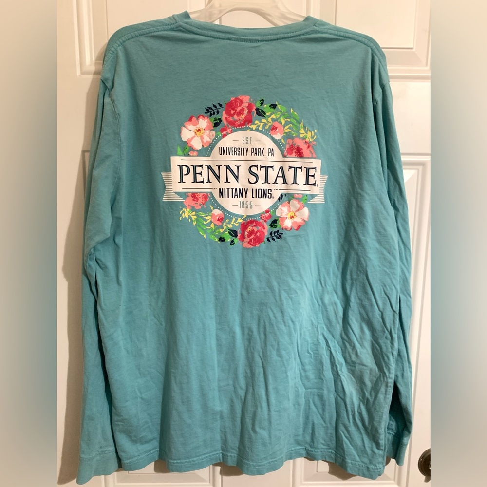 Champion Penn State Nittany Lions TShirt Adult XL Aqua Green Floral‎ Graphic Tee